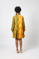 YELLOW AND LEMON MINI SLIP DRESS
