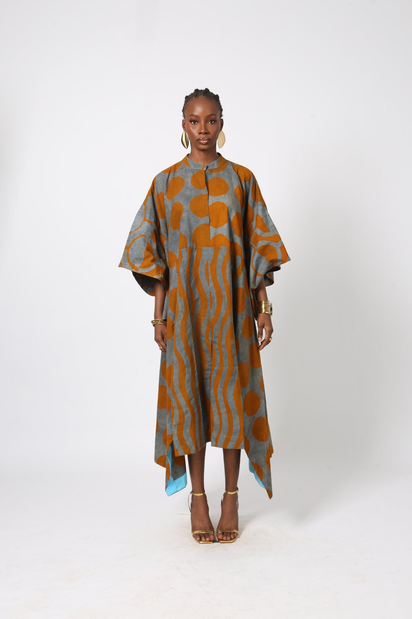 GREY AND YELLOW SHIRT DRESS