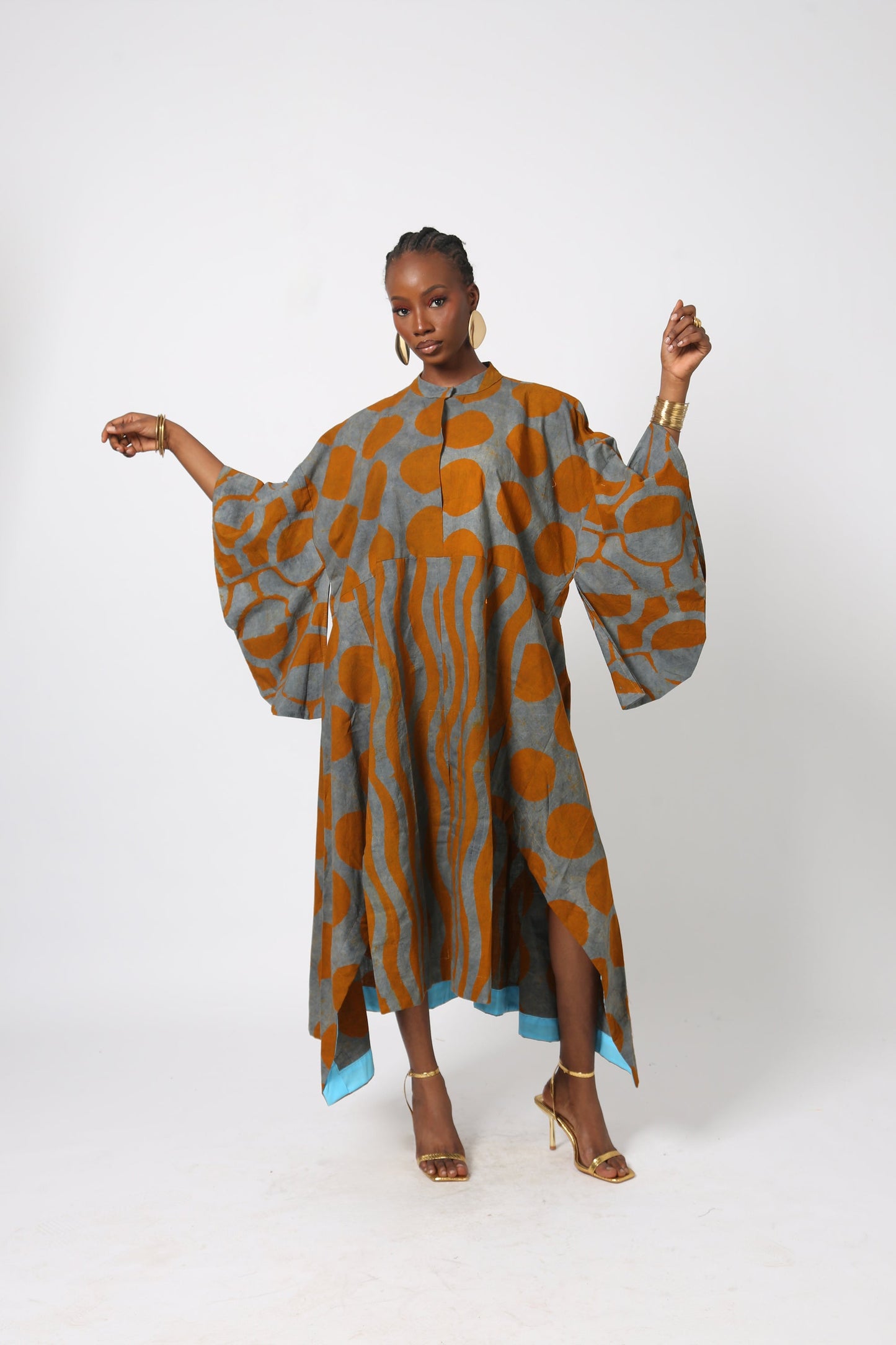 GREY AND YELLOW SHIRT DRESS