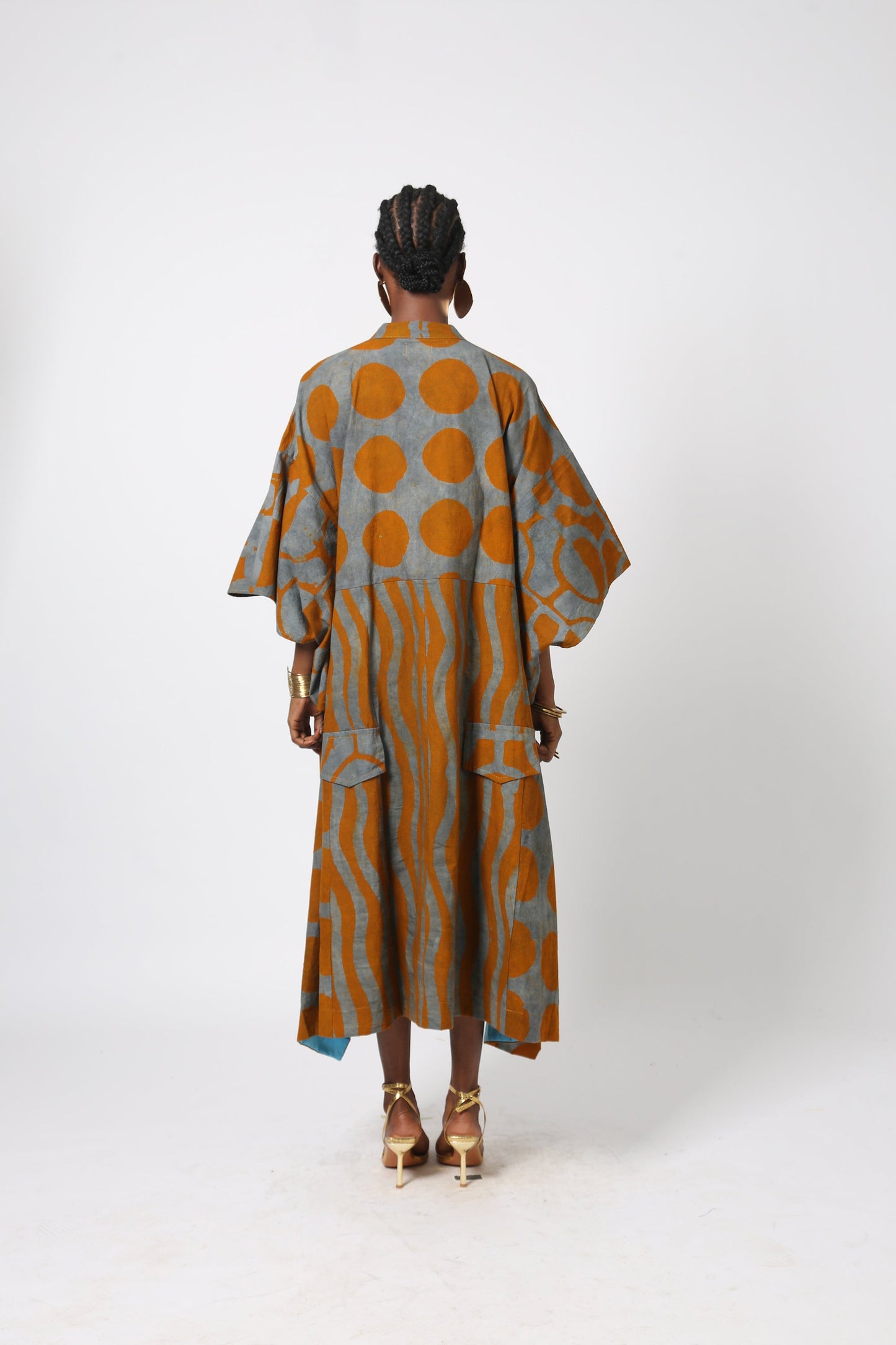 GREY AND YELLOW SHIRT DRESS