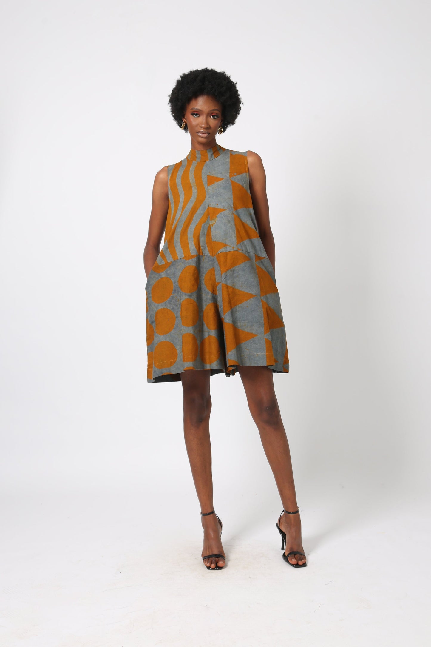 GREY AND YELLOW PLAYSUIT