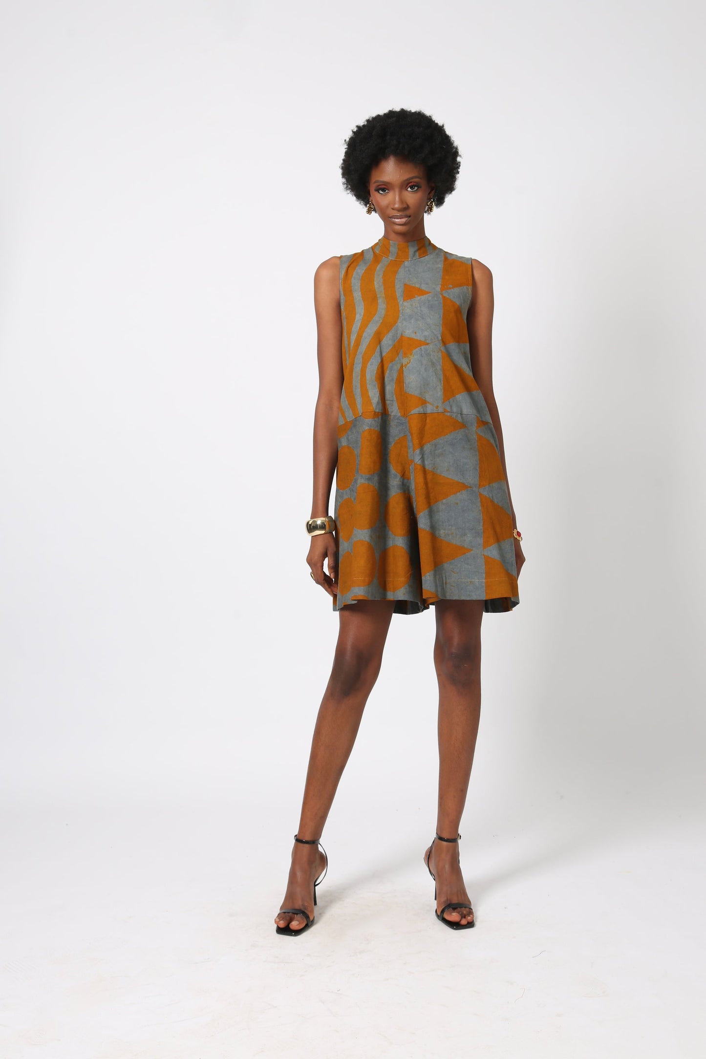 GREY AND YELLOW PLAYSUIT