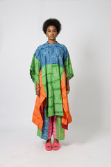 TEAL AND LEMON MULTICOLOURED SHIRT DRESS