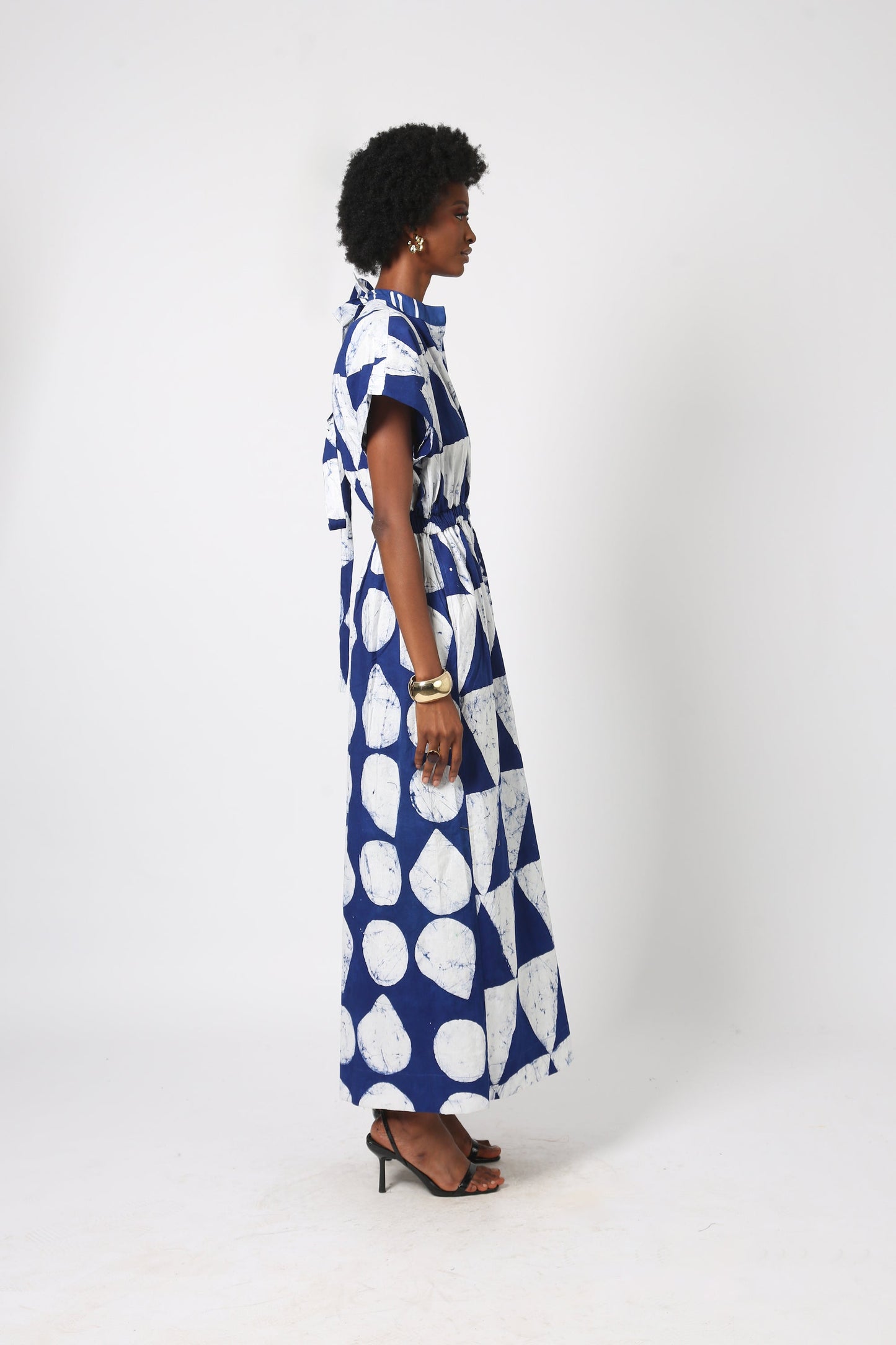 BLUE AND WHITE MULTIPRINT BUBA JUMPSUIT