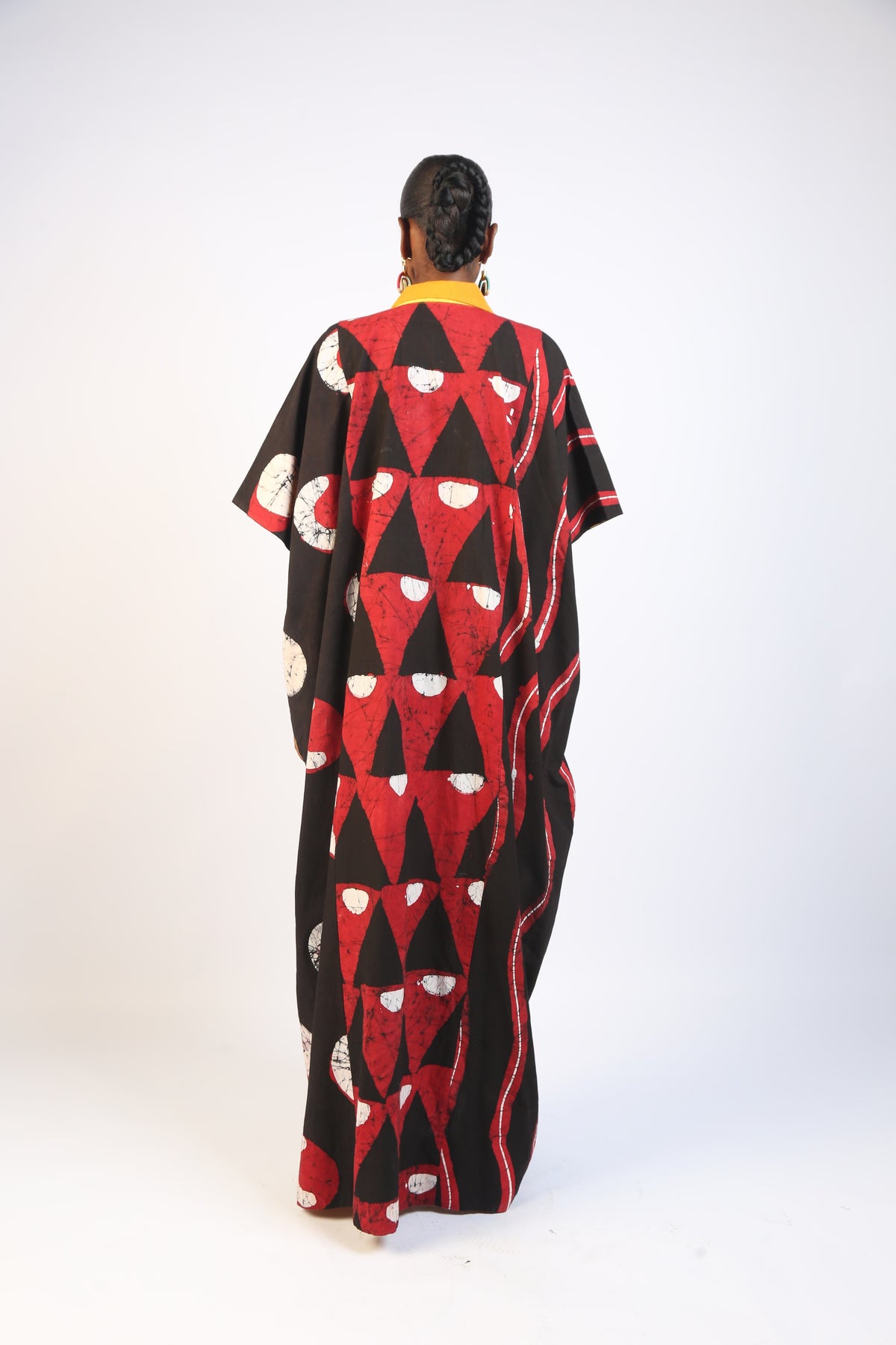 WHITE, RED AND BLACK AGBADA WITH ASOOKE