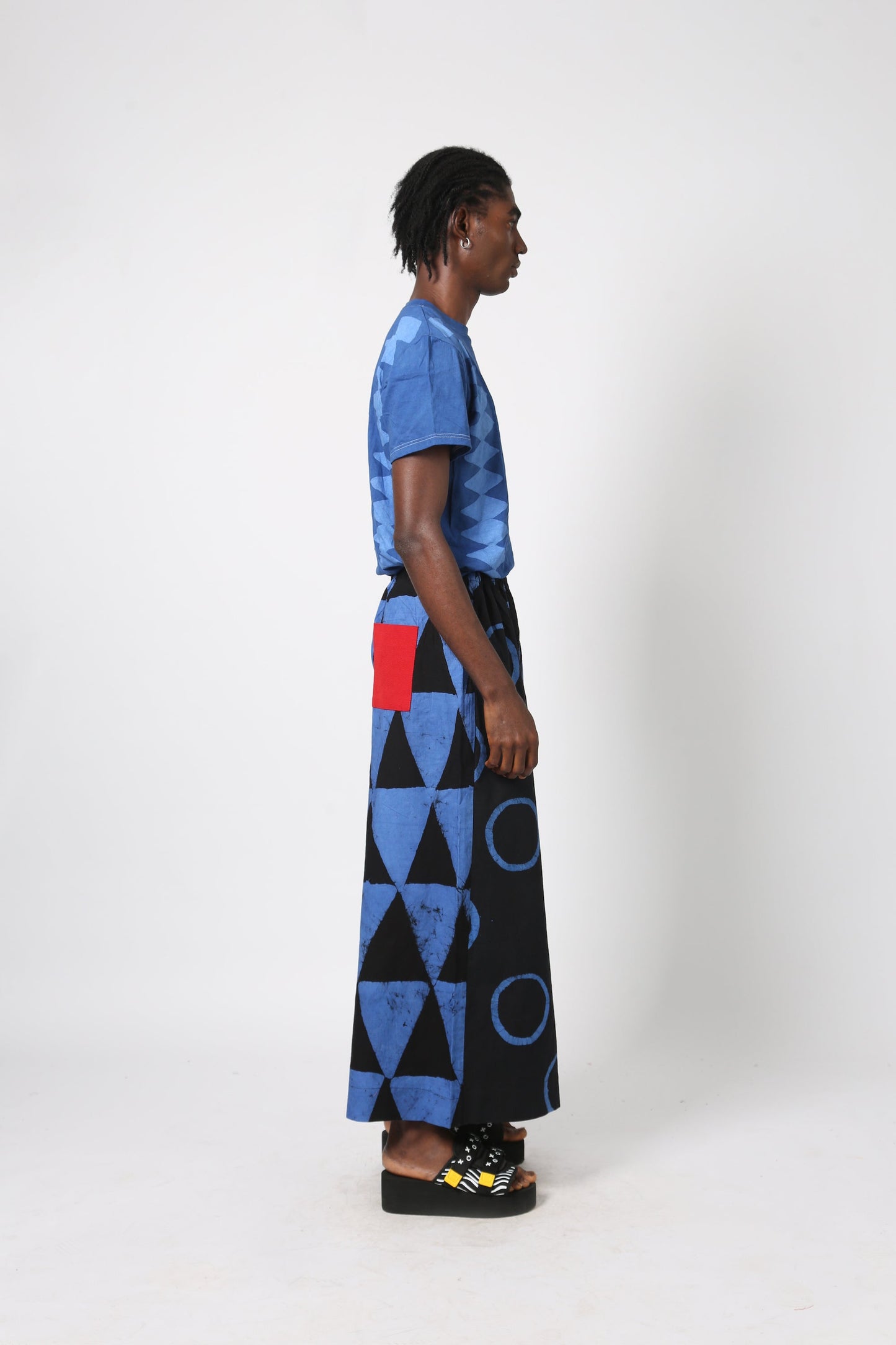 BLACK AND BLUE MULTIPRINT CULOTTES