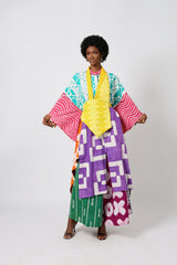 SEAGREEN AND LILAC MULTICOLOURED SHIRT DRESS