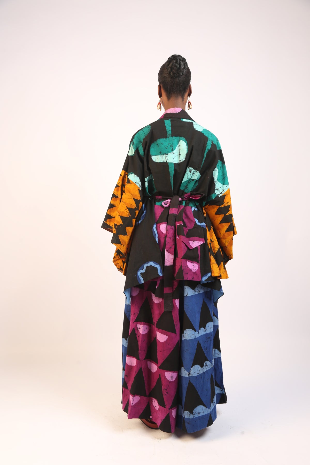 GREEN AND MAGENTA  MULTICOLOURED OSAKA BLOUSE