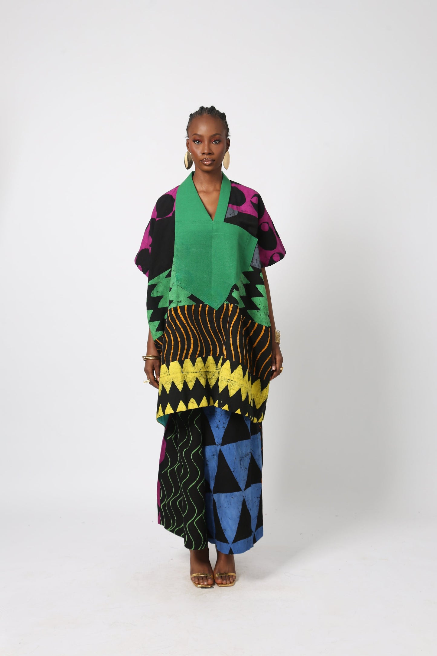 DARK MULTICOLOURED MINI AGBADA