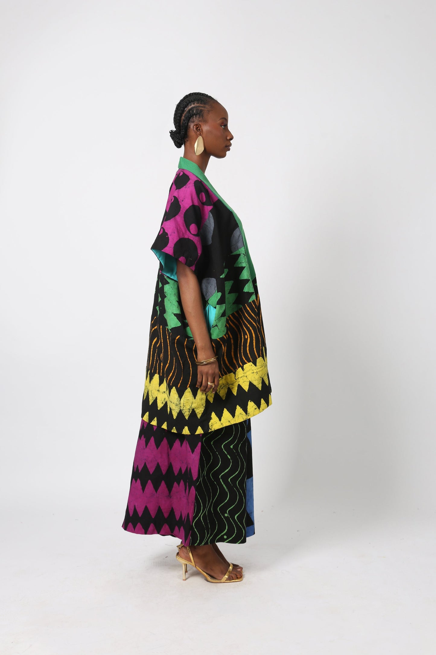 DARK MULTICOLOURED MINI AGBADA