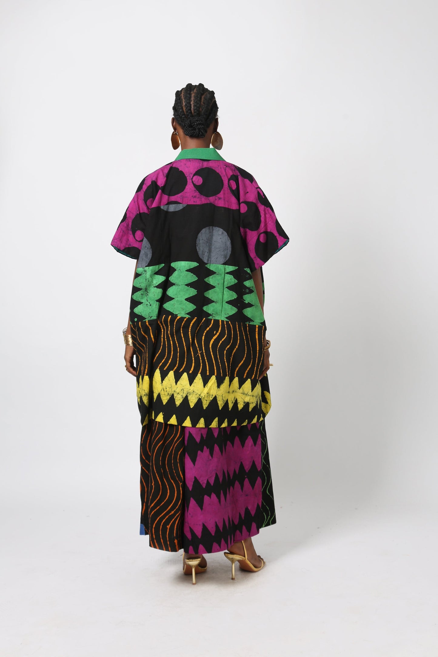 DARK MULTICOLOURED MINI AGBADA