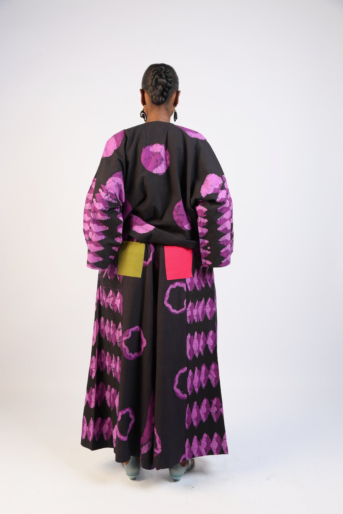MAGENTA AND BLACK MULTIPRINT BUBA TOP
