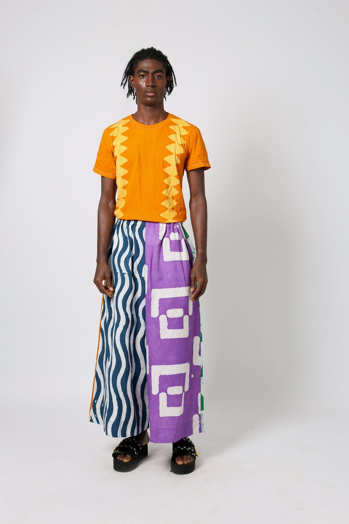 TEAL AND LILAC MULTICOLOURED CULOTTES