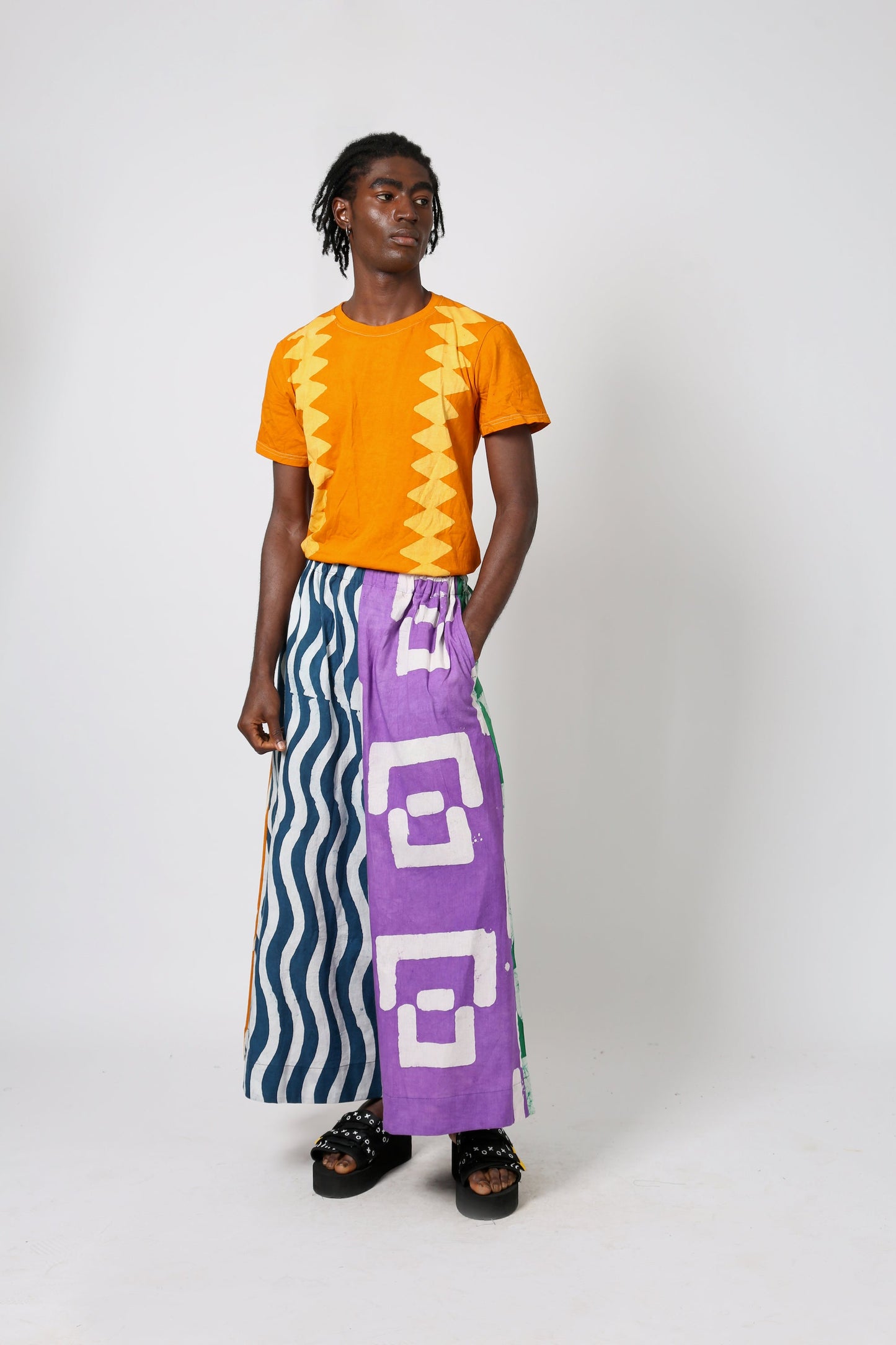 TEAL AND LILAC MULTICOLOURED CULOTTES