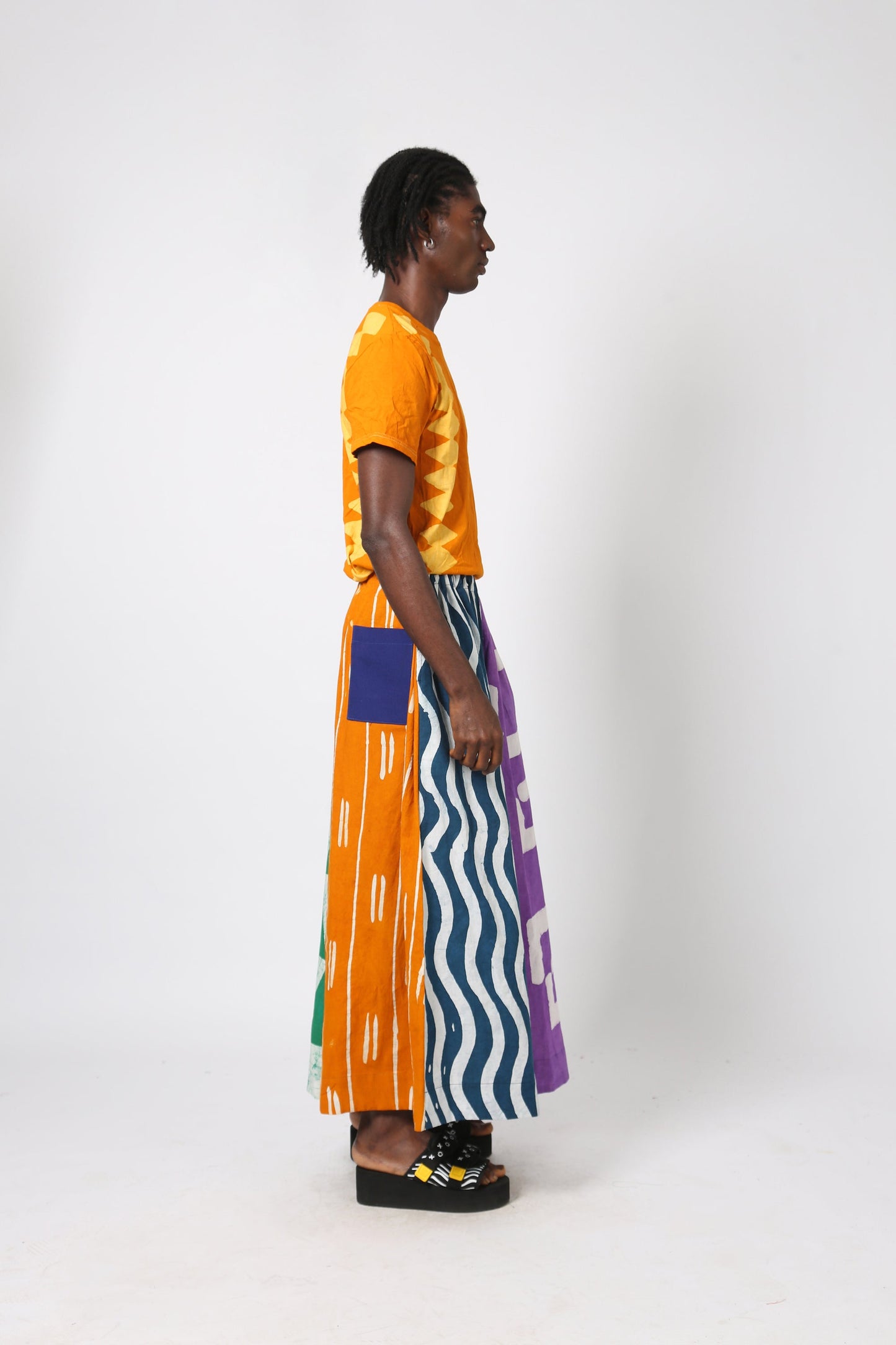 TEAL AND LILAC MULTICOLOURED CULOTTES