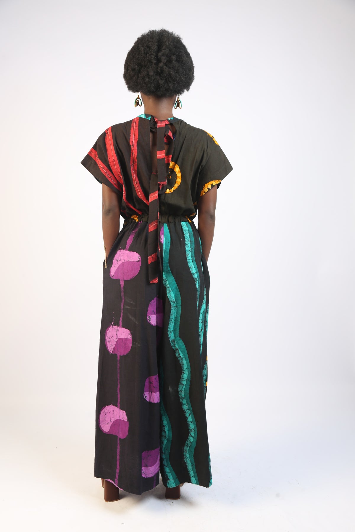 MAGENTA AND OLIVE MULTICOLOURED BUBA JUMPSUIT