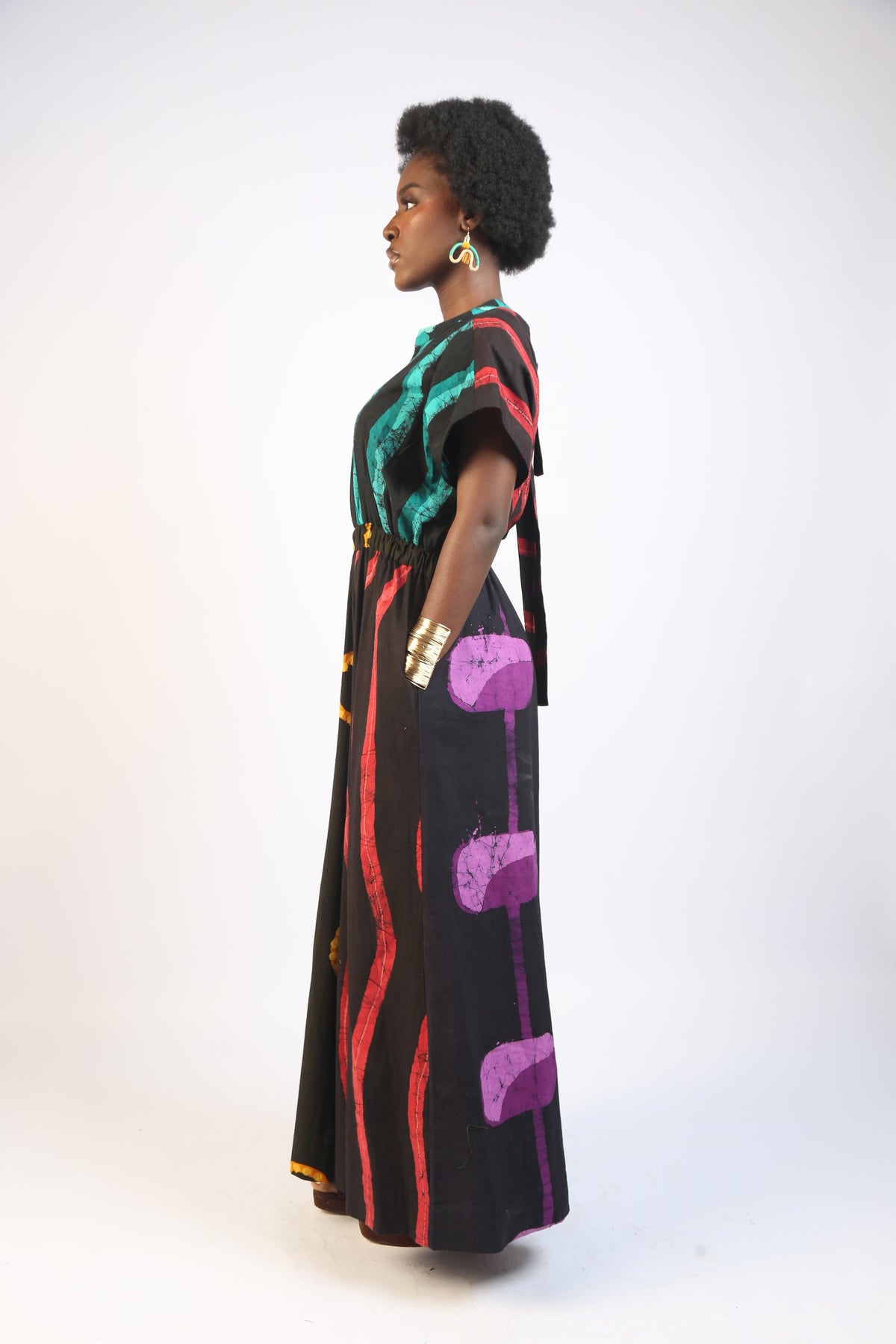 MAGENTA AND OLIVE MULTICOLOURED BUBA JUMPSUIT