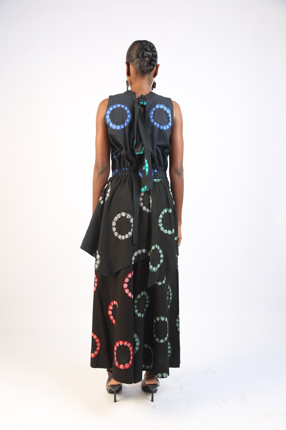 BLACK DOTTED PRINT MULTICOLOURED PANTS