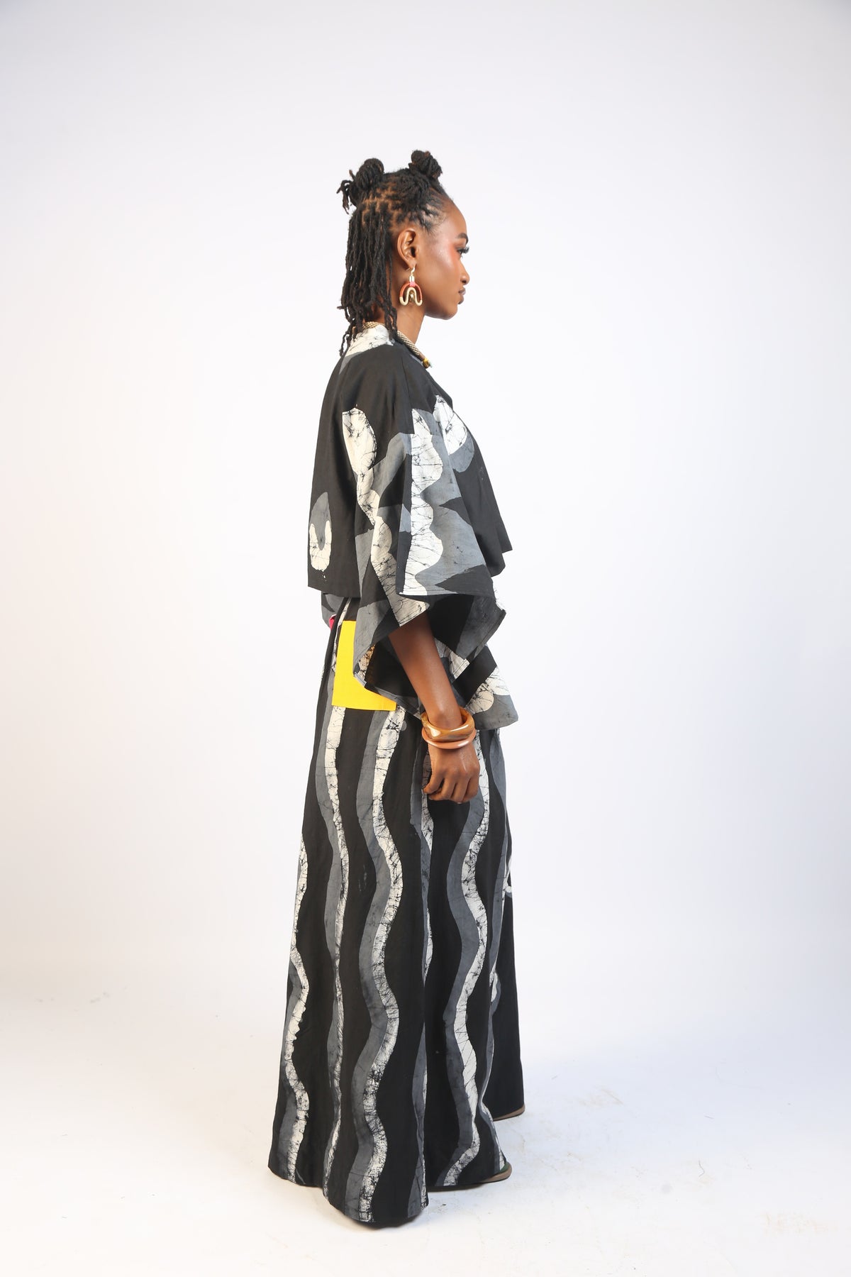LIGHT GREY, GREY AND BLACK MULTIPRINT PANTS