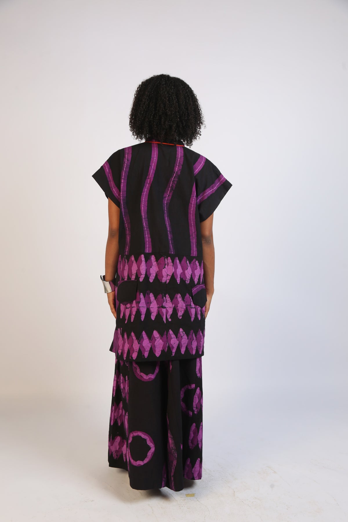 MAGENTA AND BLACK MULTIPRINT OSAKA TOP