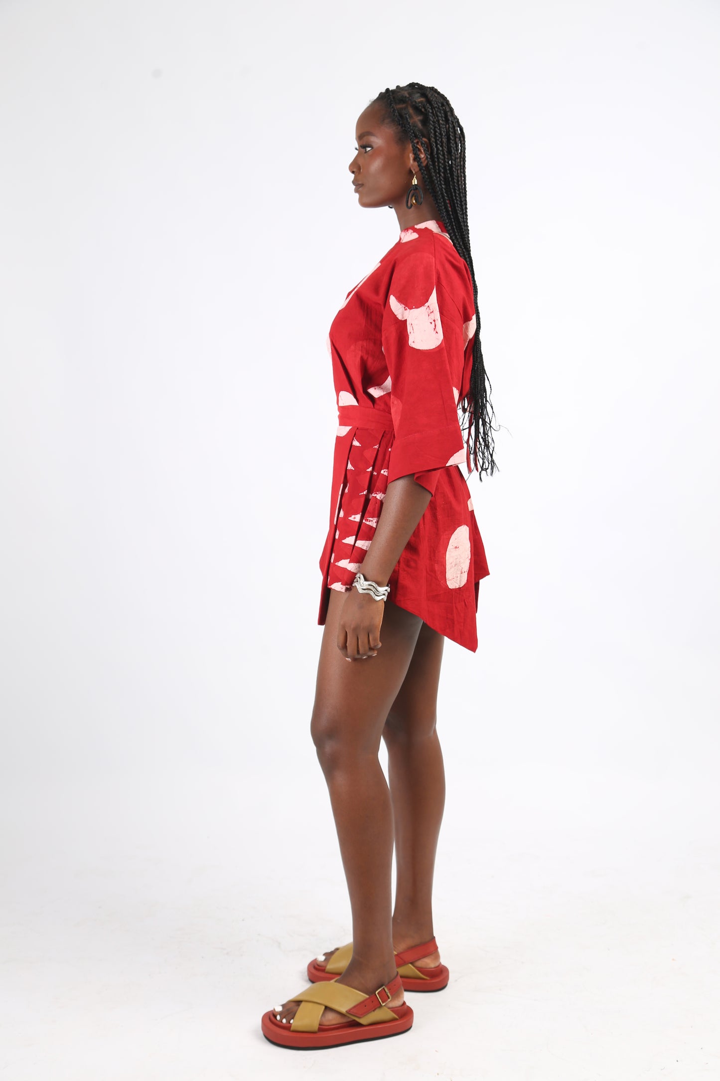 WHITE AND RED MINI IRO DRESS