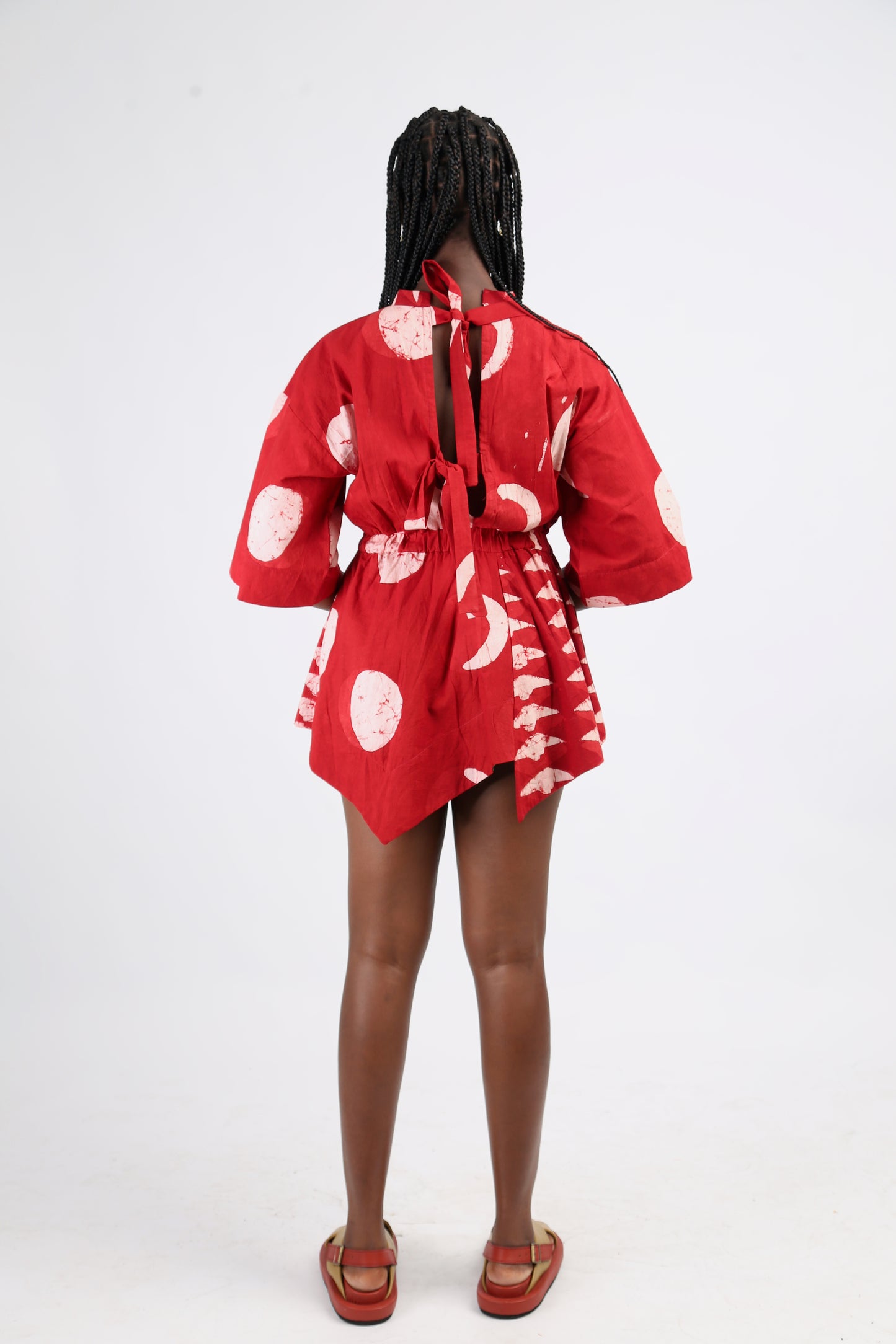 WHITE AND RED MINI IRO DRESS