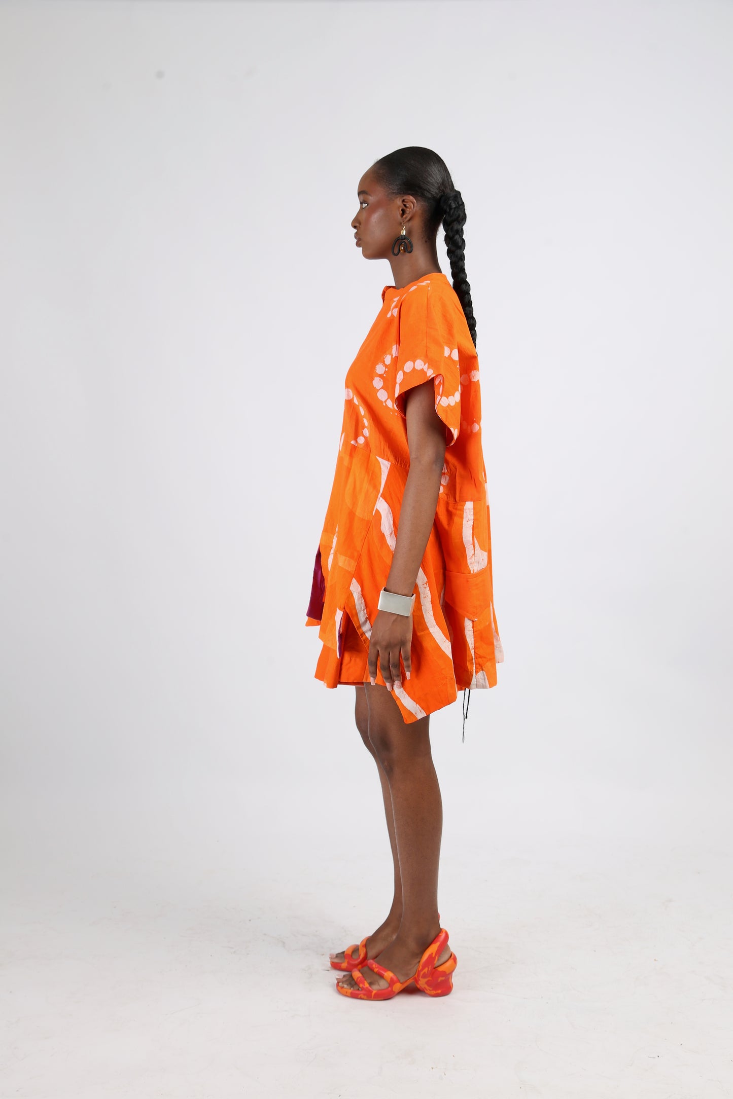 WHITE AND TANGERINE MULTIPRINT OSAKA TOP