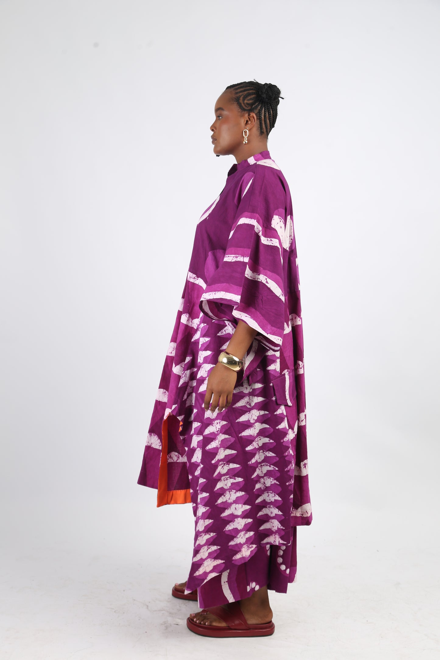WHITE AND MAGENTA MULTIPRINT OSAKA SHIRT DRESS