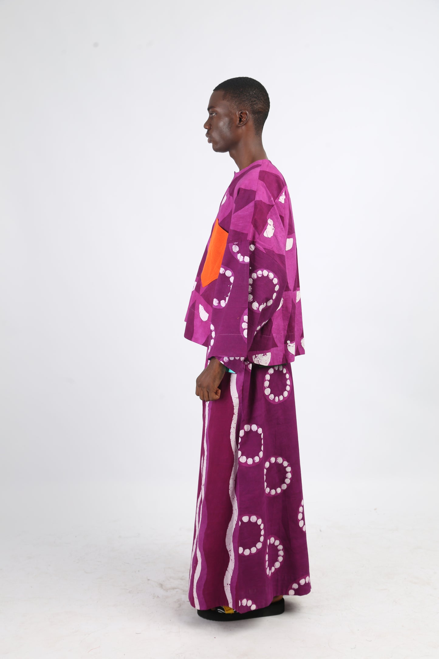 WHITE AND MAGENTA MULTIPRINT BUBA CULOTTES