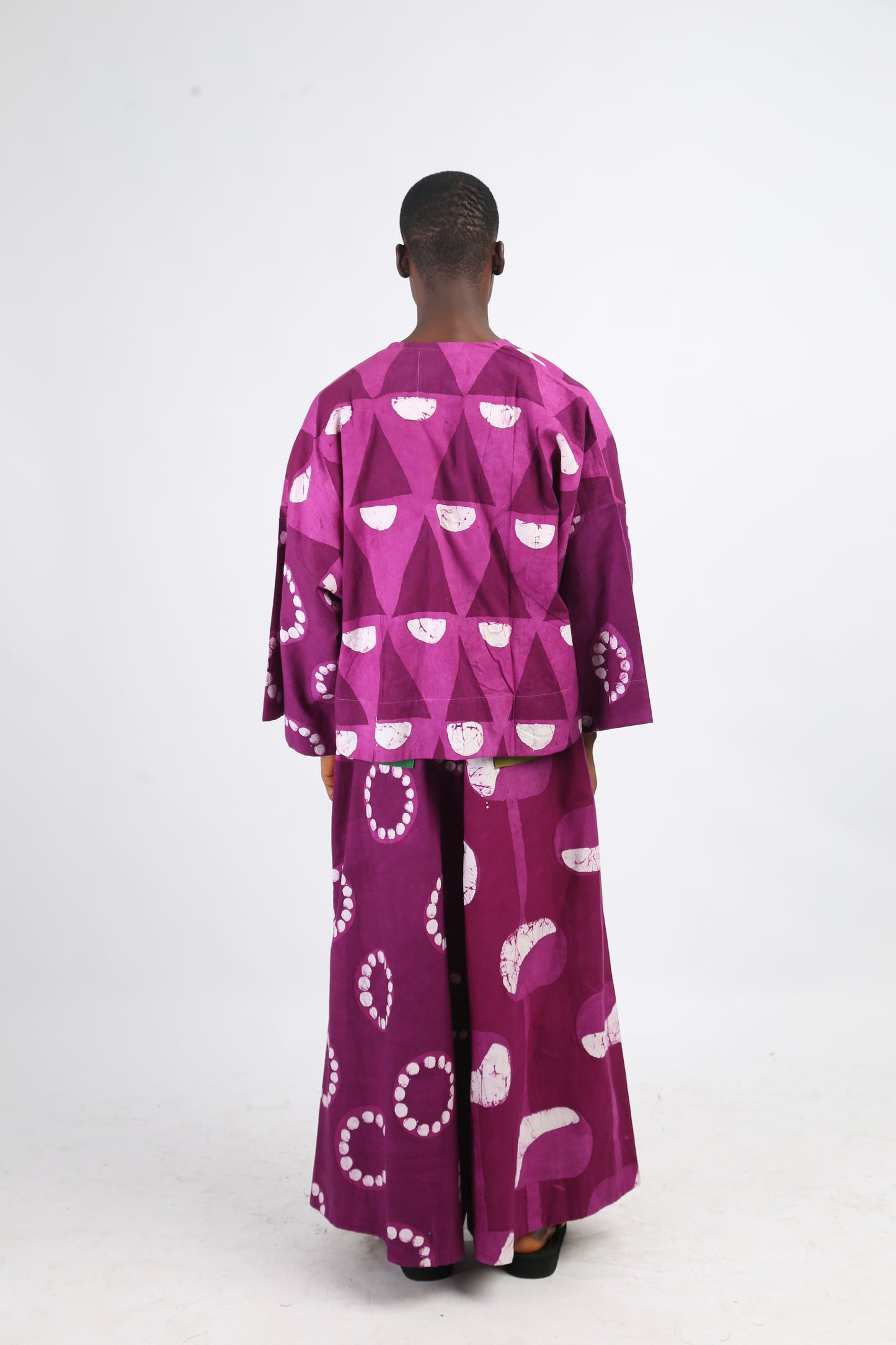 WHITE AND MAGENTA MULTIPRINT BUBA CULOTTES