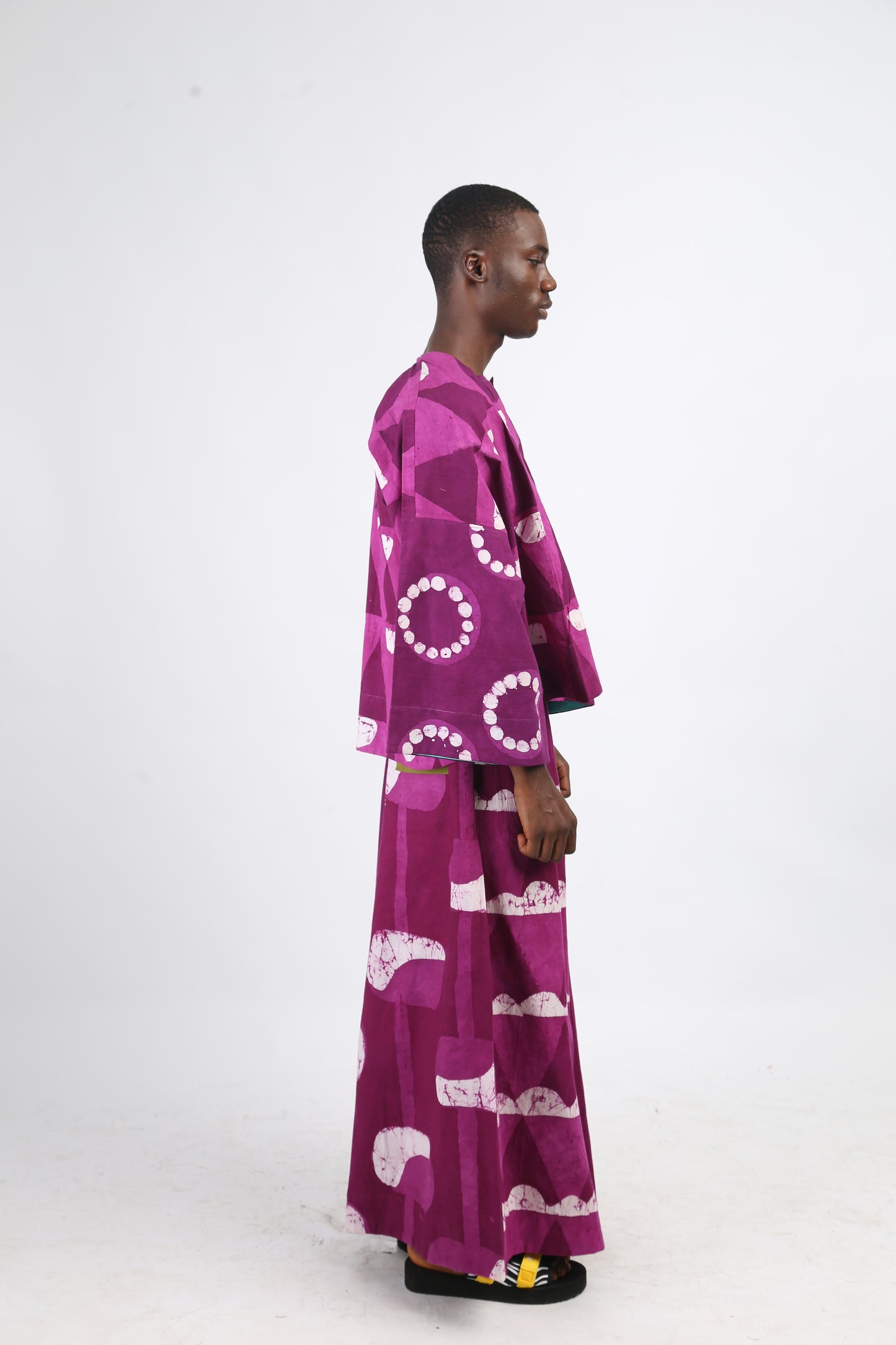 WHITE AND MAGENTA MULTIPRINT BUBA CULOTTES