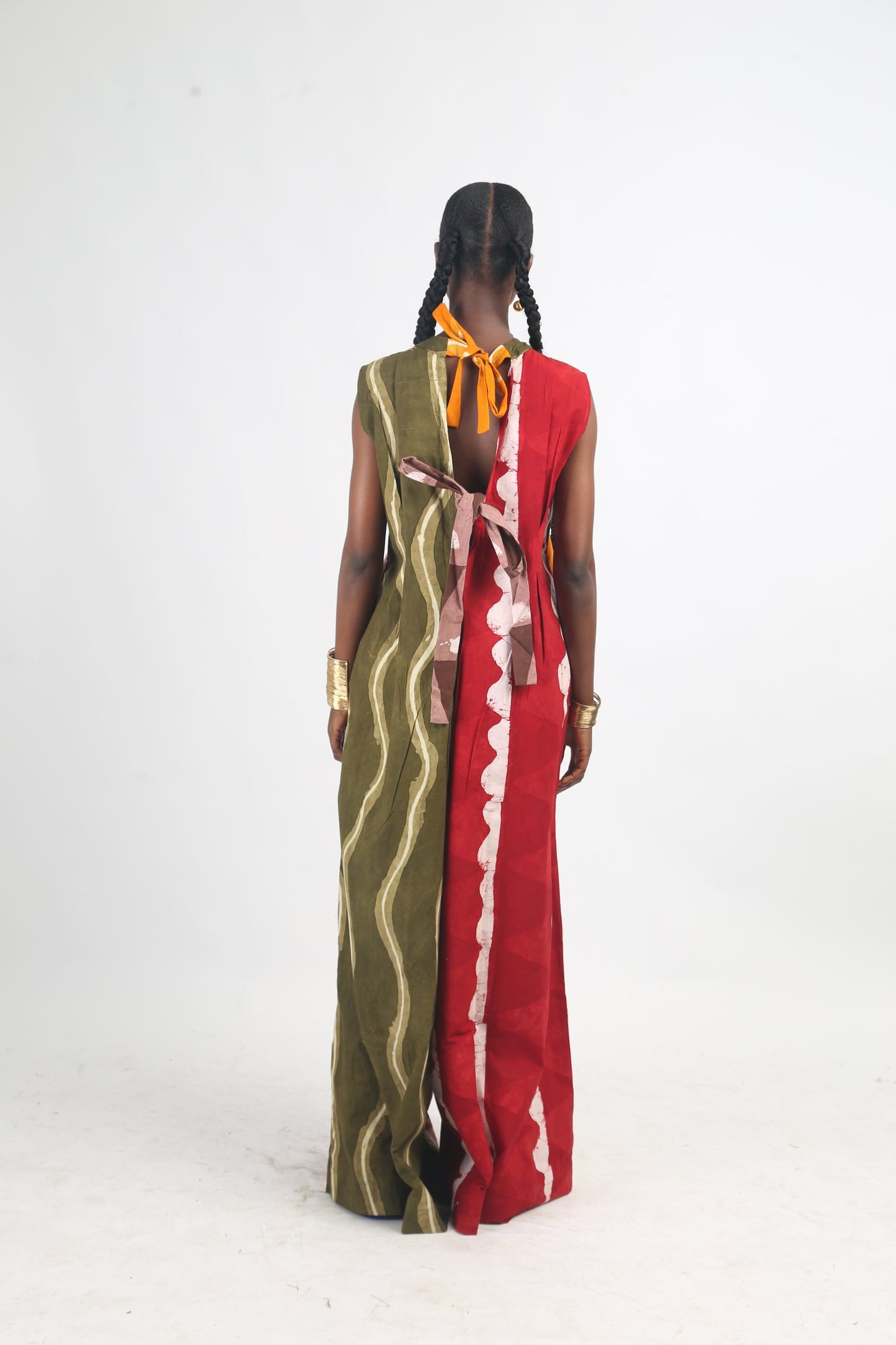 BROWN AND GOLDEN YELLOW MULTICOLOURED JUMPSUIT