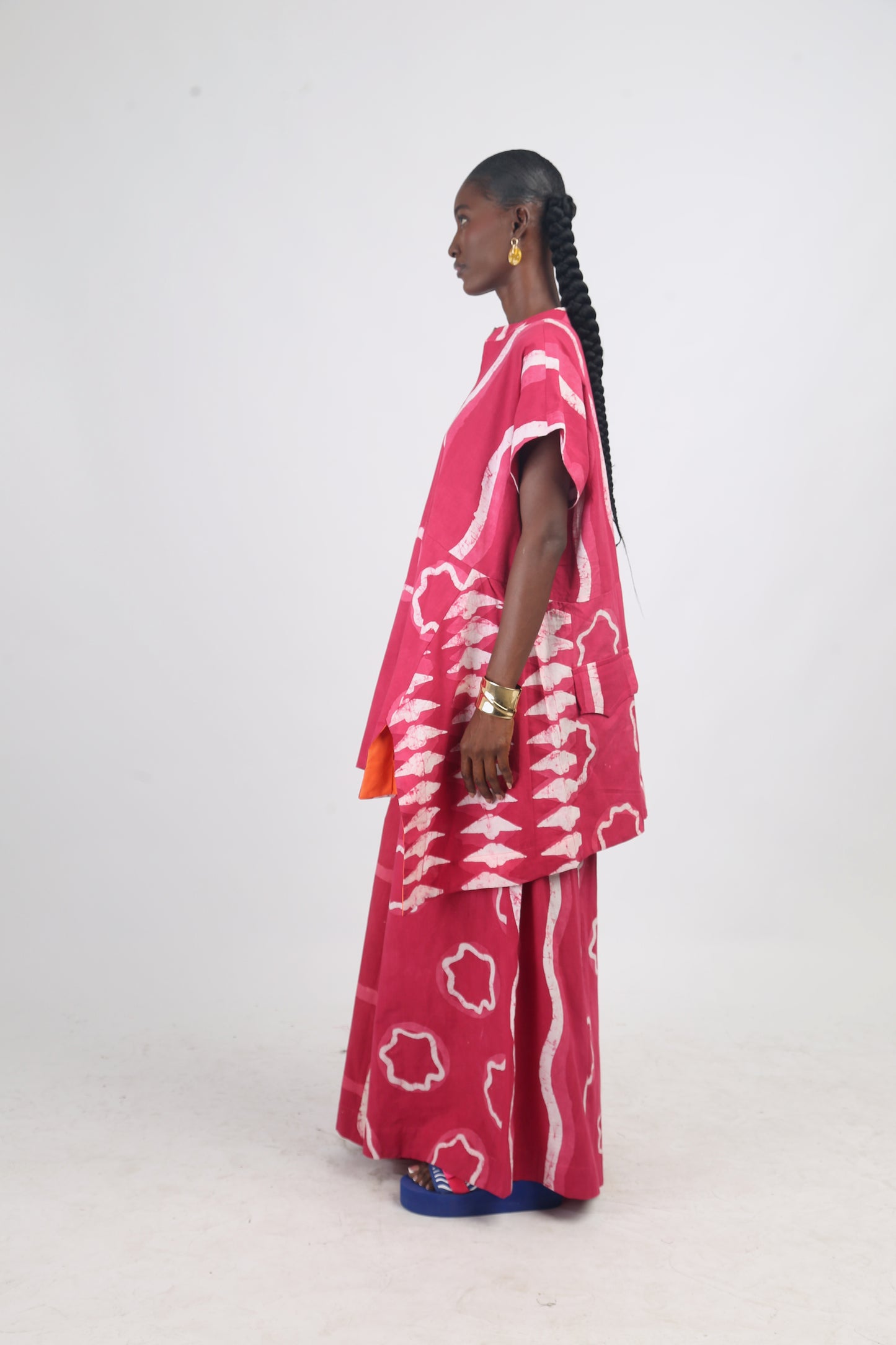 WHITE, PINK AND PINK MULTIPRINT STRIP CULOTTES