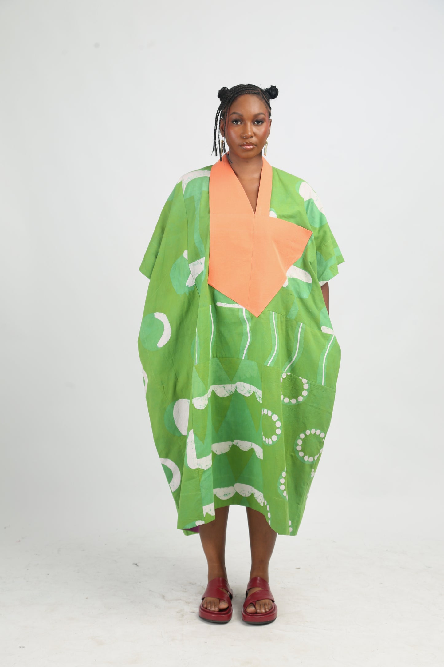 WHITE, LEMON AND LEMON MULTIPRINT AGBADA