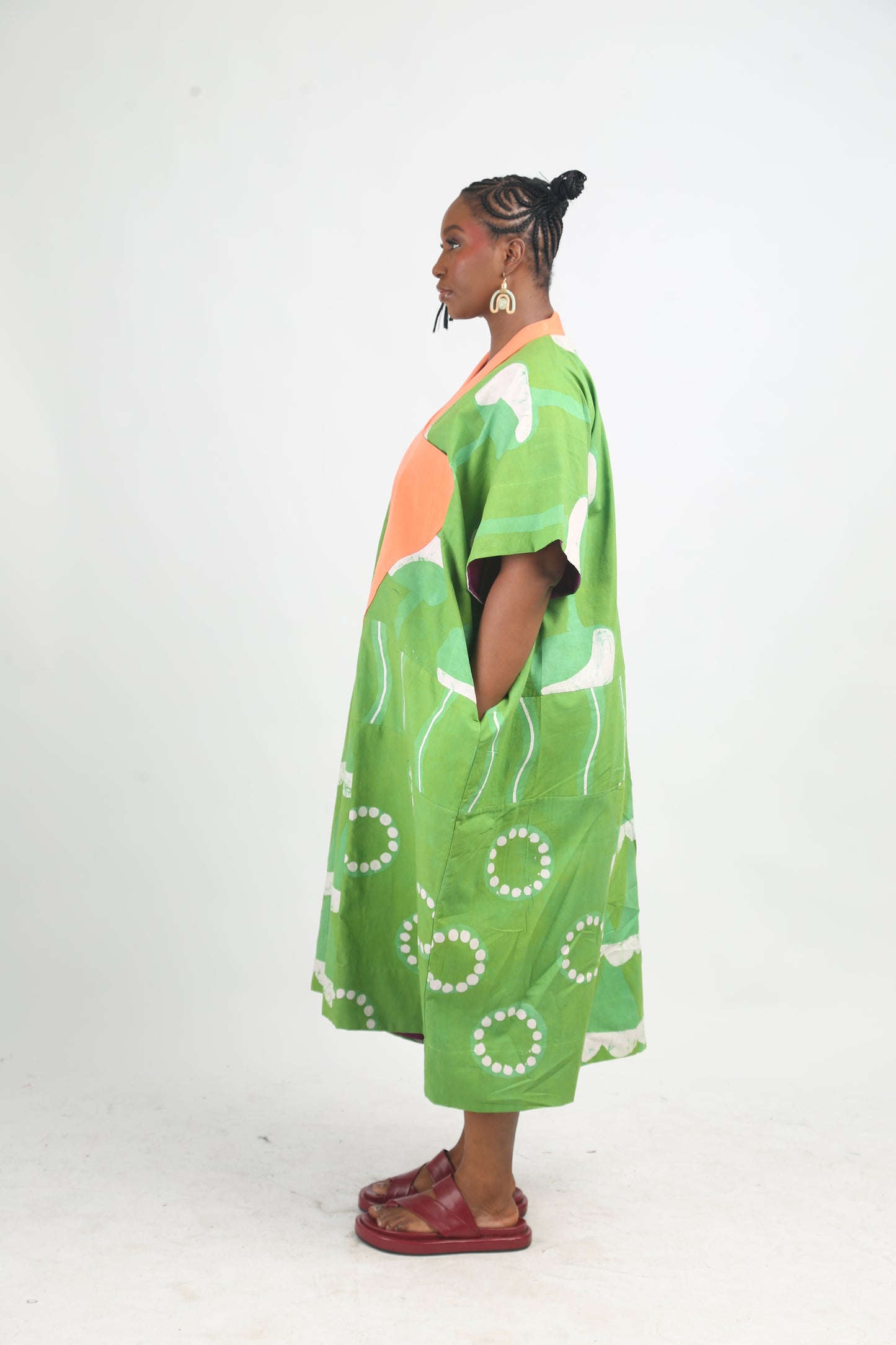 WHITE, LEMON AND LEMON MULTIPRINT AGBADA