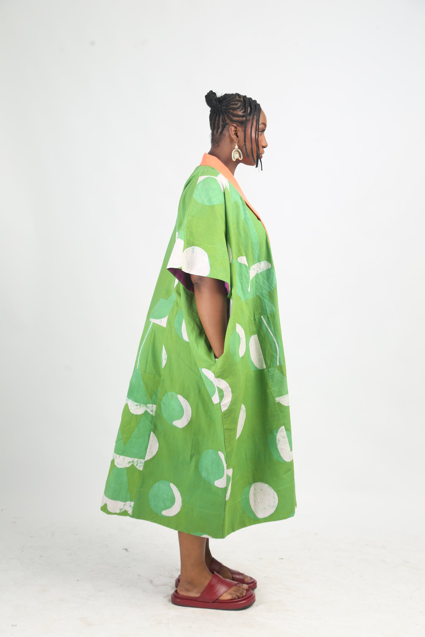 WHITE, LEMON AND LEMON MULTIPRINT AGBADA