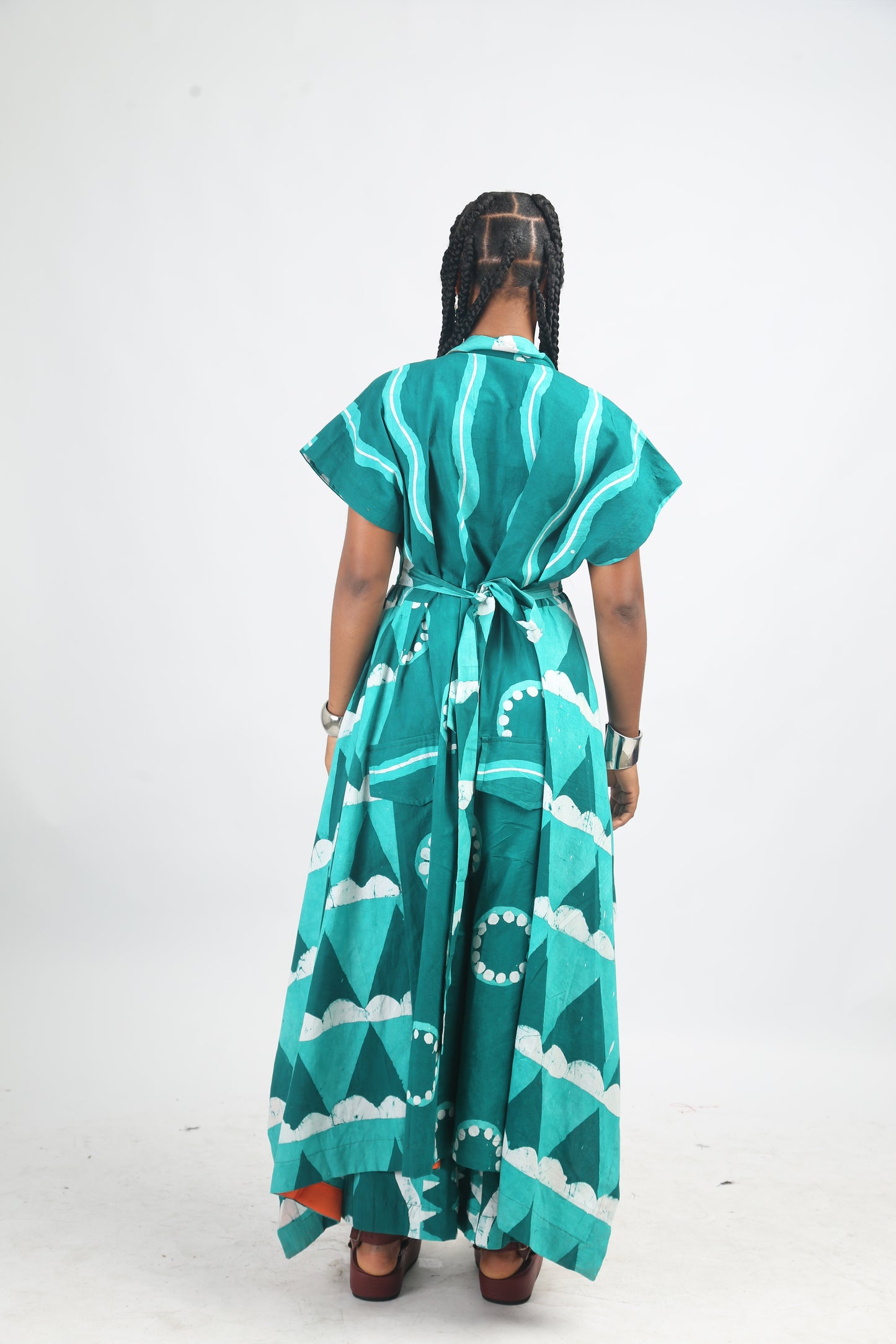 WHITE, SEAGREEN AND GREEN MULTIPRINT BUBA  CULOTTES