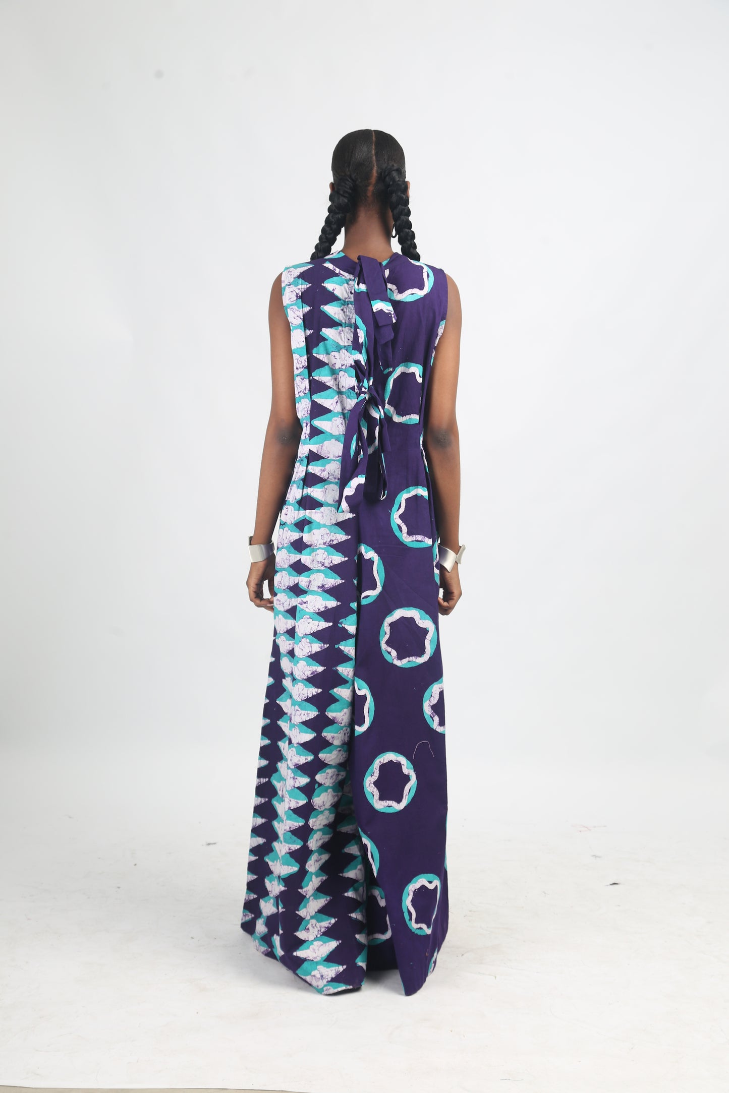 WHITE SEAGREEN AND PURPLE MULTIPRINT JUMPSUIT
