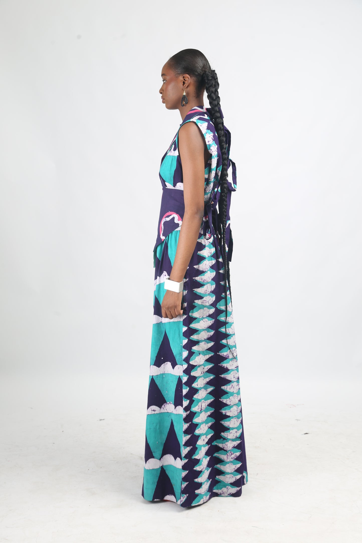 WHITE SEAGREEN AND PURPLE MULTIPRINT JUMPSUIT