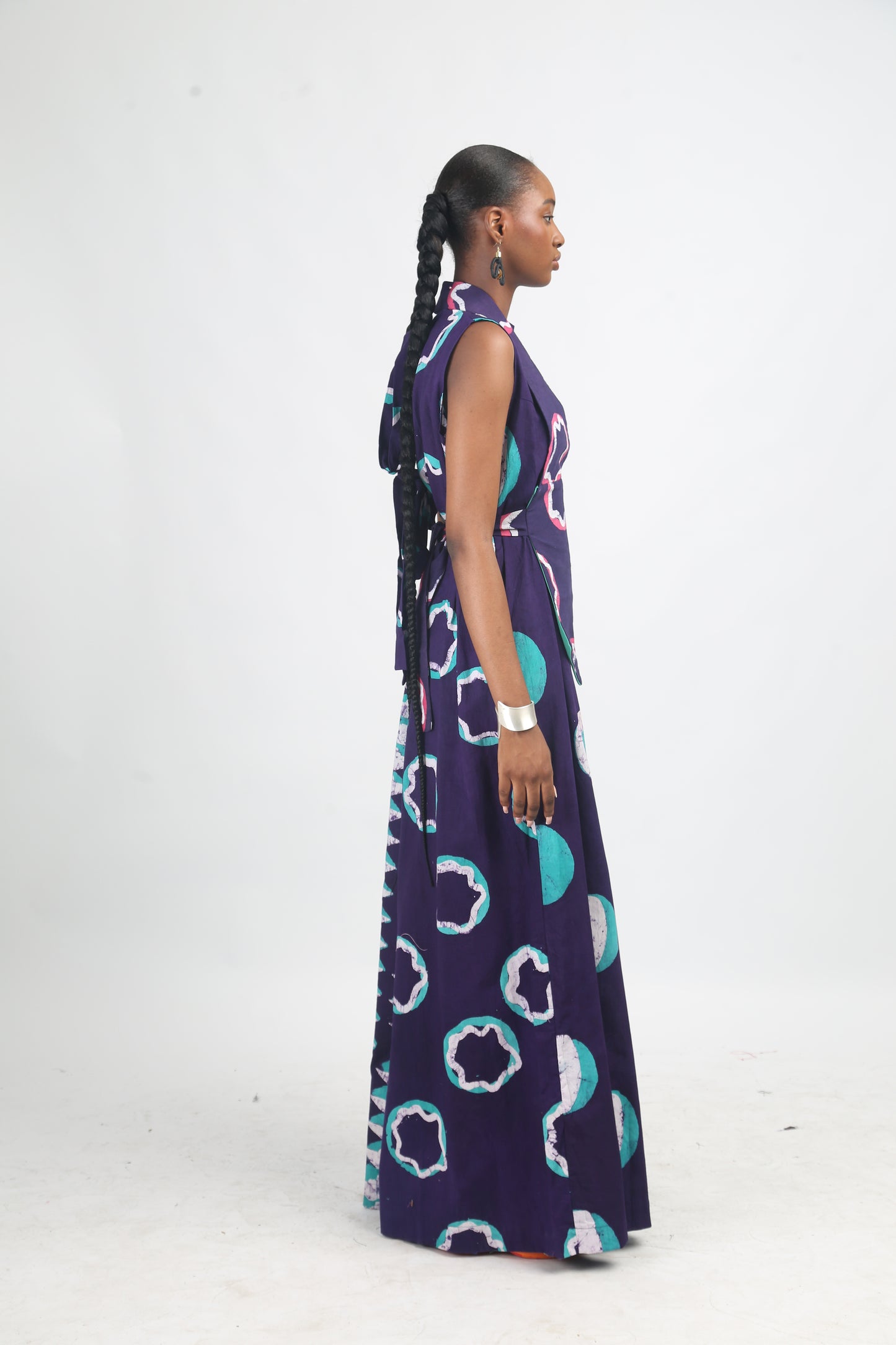 WHITE SEAGREEN AND PURPLE MULTIPRINT JUMPSUIT