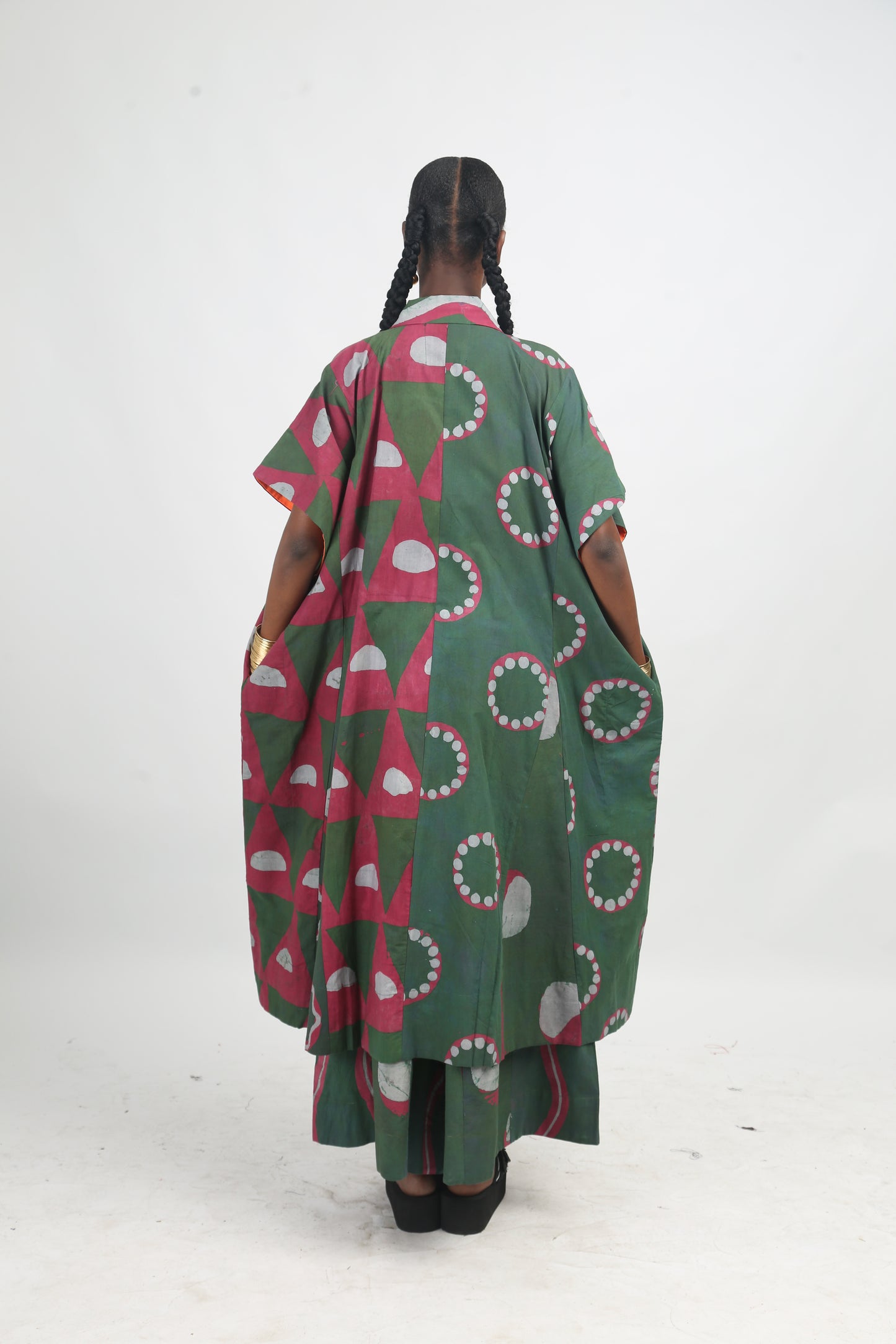 GREY, PINK AND OLIVE MULTIPRINT BUBA KIMONO