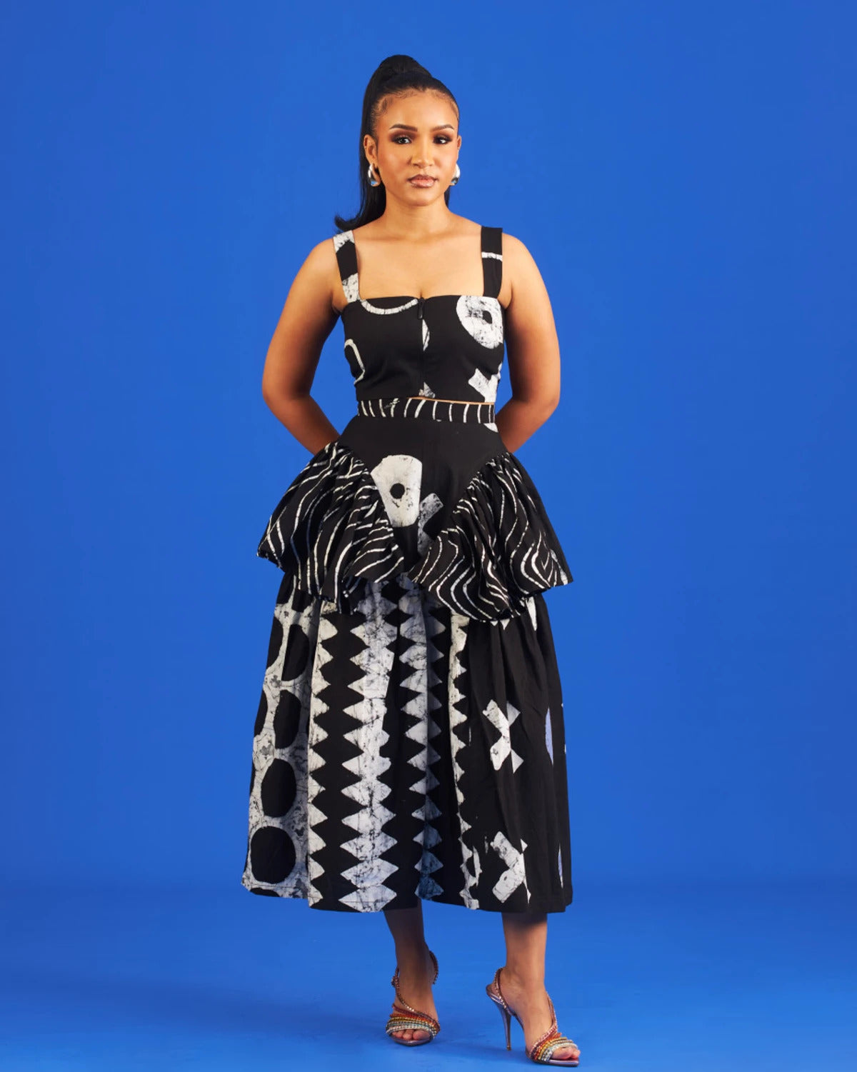 White and Black Multiprint Dye Lab x M.O.T Jodi Skirt (Preorder)