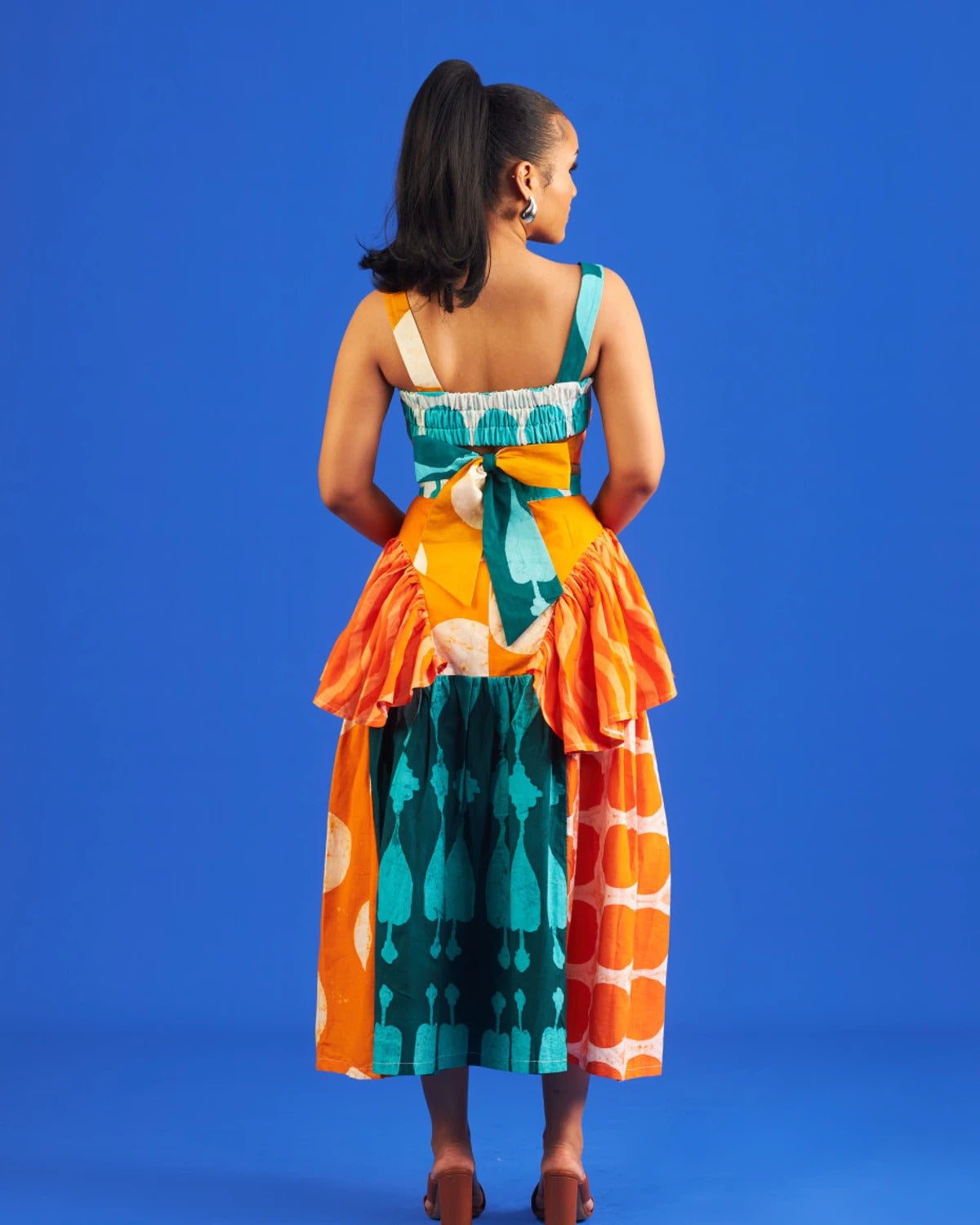 Orange and Green Multicoloured Dye Lab x M.O.T Jodi Skirt (Preorder)