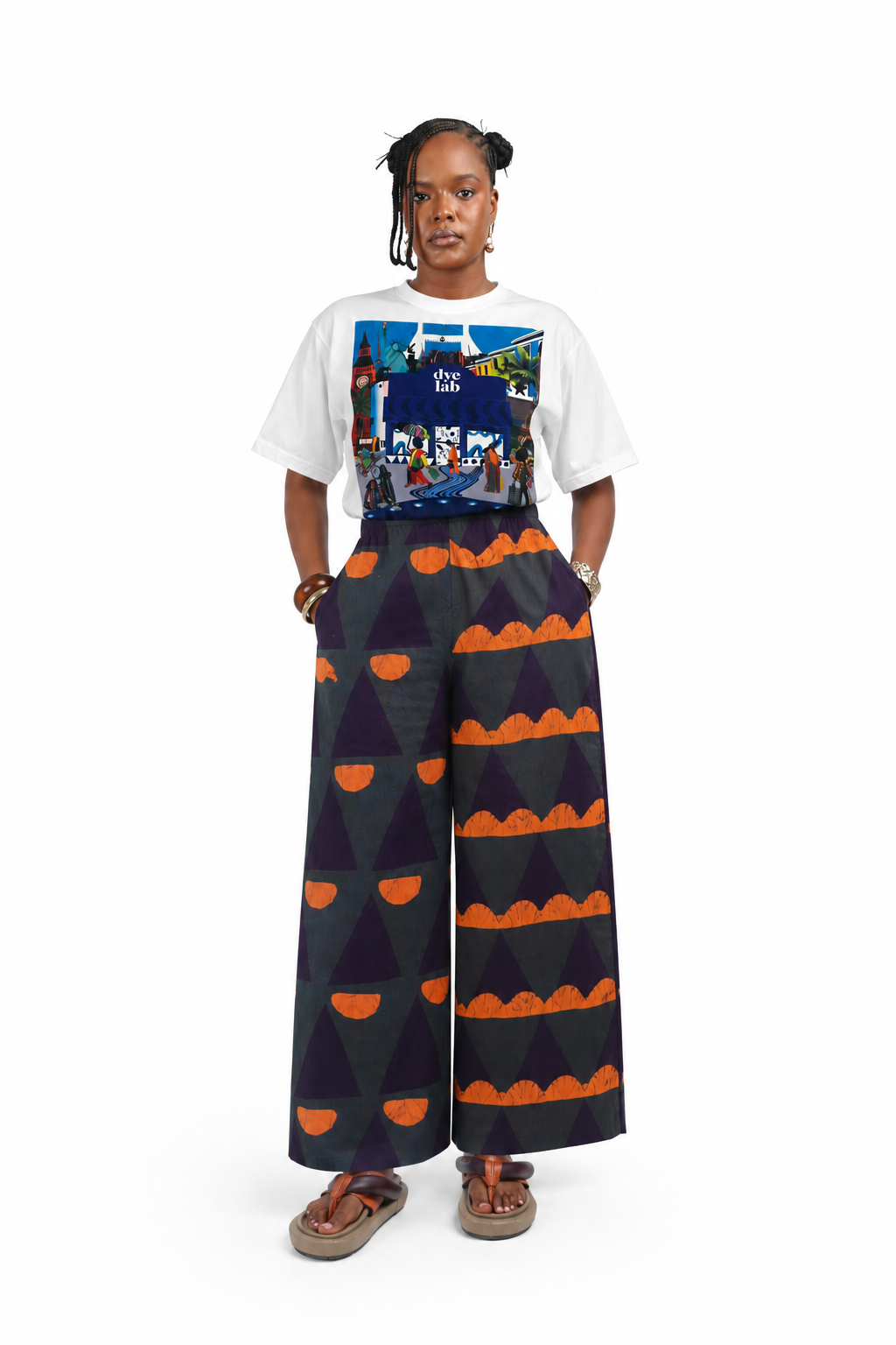 PEACH, TEAL AND PURPLE MULTIPRINT BUBA CULOTTE
