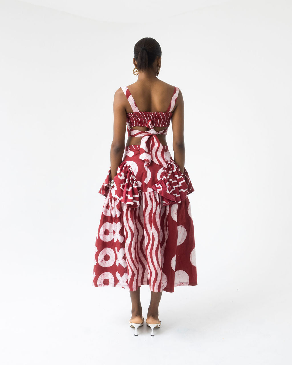White and Red Multiprint Dye Lab x M.O.T Jodi Skirt (Preorder)