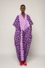 PURPLE AGBADA WITH  ASO OKE NECK