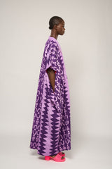 PURPLE AGBADA WITH  ASO OKE NECK