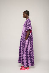 PURPLE AGBADA WITH  ASO OKE NECK