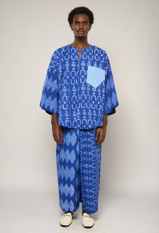 EID BLUE BUBA SHIRT