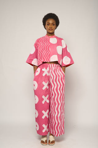 LILAC MULTIPRINT MIDI AGBADA WITH ASO OKE